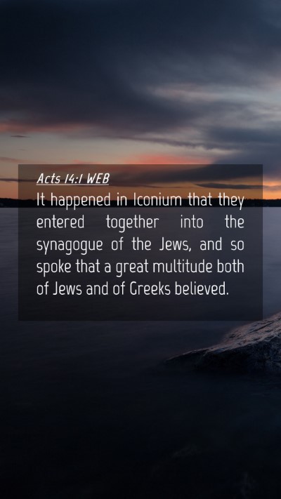 Picture 04 - Acts 14:1 WEB Mobile Phone Wallpaper - It happened in Iconium that they entered together - Mobile Bible Verse Wallpaper