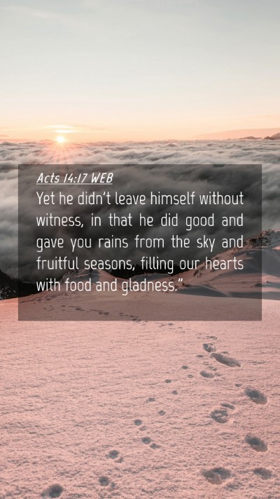 Picture 04 - Acts 14:17 WEB Mobile Phone Wallpaper - Yet he didn't leave himself without witness, in - Mobile Bible Verse Wallpaper