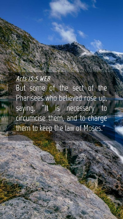Picture 04 - Acts 15:5 WEB Mobile Phone Wallpaper - But some of the sect of the Pharisees who - Mobile Bible Verse Wallpaper