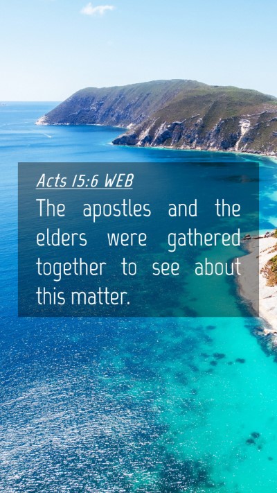 Picture 04 - Acts 15:6 WEB Mobile Phone Wallpaper - The apostles and the elders were gathered - Mobile Bible Verse Wallpaper