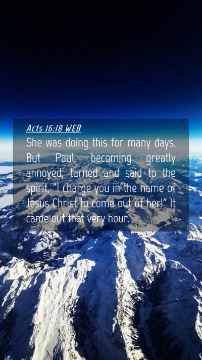 Picture 04 - Acts 16:18 WEB Mobile Phone Wallpaper - She was doing this for many days. But Paul, - Mobile Bible Verse Wallpaper