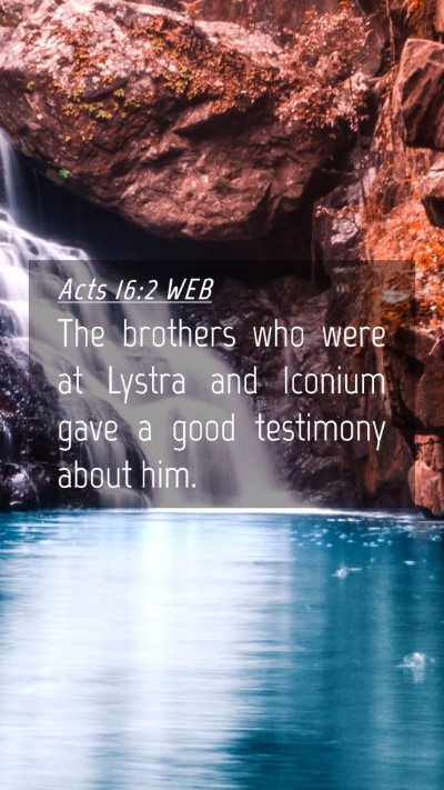 Picture 04 - Acts 16:2 WEB Mobile Phone Wallpaper - The brothers who were at Lystra and Iconium gave - Mobile Bible Verse Wallpaper