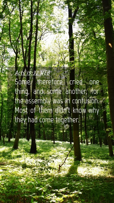 Picture 04 - Acts 19:32 WEB Mobile Phone Wallpaper - Some therefore cried one thing, and some another, - Mobile Bible Verse Wallpaper