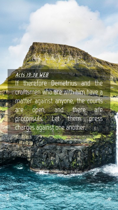 Picture 04 - Acts 19:38 WEB Mobile Phone Wallpaper - If therefore Demetrius and the craftsmen who are - Mobile Bible Verse Wallpaper