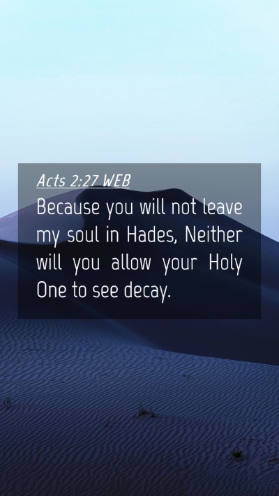 Picture 04 - Acts 2:27 WEB Mobile Phone Wallpaper - Because you will not leave my soul in Hades, - Mobile Bible Verse Wallpaper