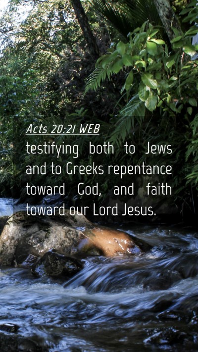 Picture 04 - Acts 20:21 WEB Mobile Phone Wallpaper - testifying both to Jews and to Greeks repentance - Mobile Bible Verse Wallpaper