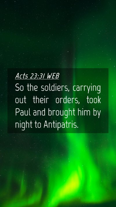 Picture 04 - Acts 23:31 WEB Mobile Phone Wallpaper - So the soldiers, carrying out their orders, took - Mobile Bible Verse Wallpaper