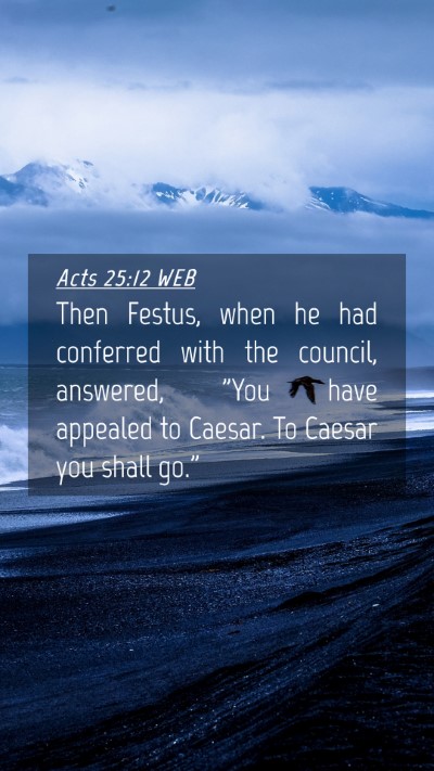 Picture 04 - Acts 25:12 WEB Mobile Phone Wallpaper - Then Festus, when he had conferred with the - Mobile Bible Verse Wallpaper