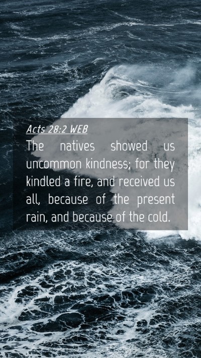 Picture 04 - Acts 28:2 WEB Mobile Phone Wallpaper - The natives showed us uncommon kindness; for they - Mobile Bible Verse Wallpaper