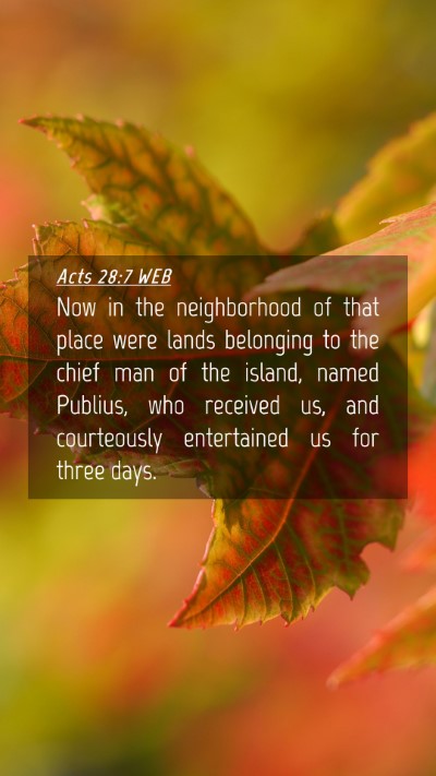 Picture 04 - Acts 28:7 WEB Mobile Phone Wallpaper - Now in the neighborhood of that place were lands - Mobile Bible Verse Wallpaper