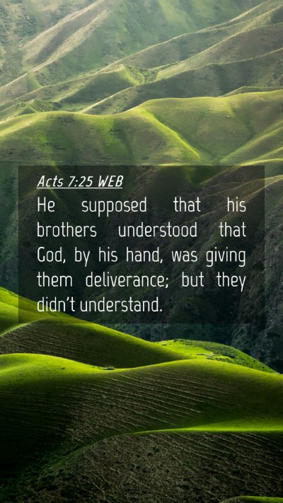 Picture 04 - Acts 7:25 WEB Mobile Phone Wallpaper - He supposed that his brothers understood that - Mobile Bible Verse Wallpaper