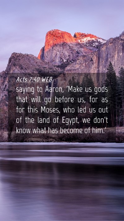 Picture 04 - Acts 7:40 WEB Mobile Phone Wallpaper - saying to Aaron, 'Make us gods that will go - Mobile Bible Verse Wallpaper