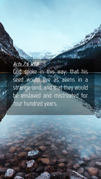 Picture 04 - Acts 7:6 WEB Mobile Phone Wallpaper - God spoke in this way: that his seed would live - Mobile Bible Verse Wallpaper