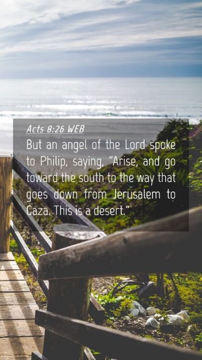 Picture 04 - Acts 8:26 WEB Mobile Phone Wallpaper - But an angel of the Lord spoke to Philip, saying, - Mobile Bible Verse Wallpaper