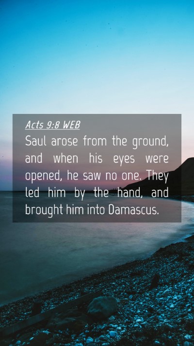 Picture 04 - Acts 9:8 WEB Mobile Phone Wallpaper - Saul arose from the ground, and when his eyes - Mobile Bible Verse Wallpaper