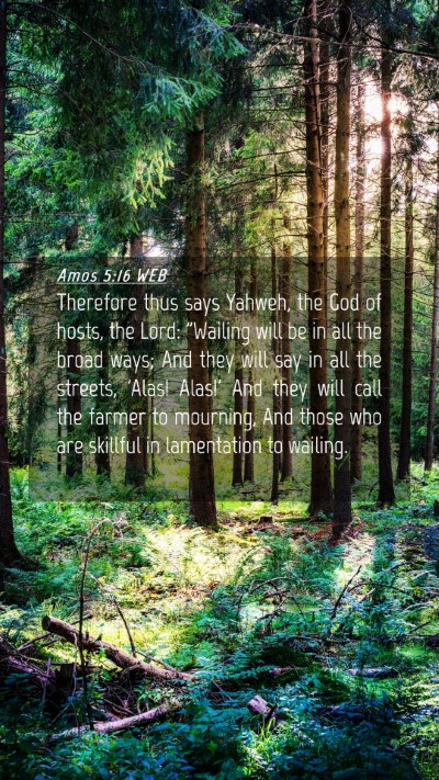 Picture 04 - Amos 5:16 WEB Mobile Phone Wallpaper - Therefore thus says Yahweh, the God of hosts, the - Mobile Bible Verse Wallpaper