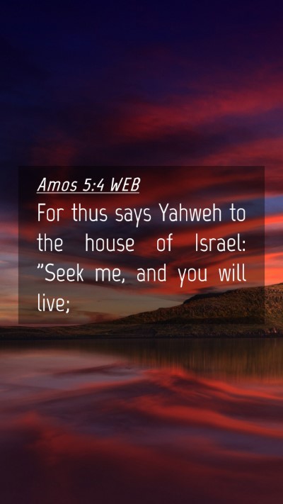 Picture 04 - Amos 5:4 WEB Mobile Phone Wallpaper - For thus says Yahweh to the house of Israel: - Mobile Bible Verse Wallpaper