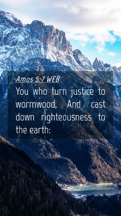 Picture 04 - Amos 5:7 WEB Mobile Phone Wallpaper - You who turn justice to wormwood, And cast down - Mobile Bible Verse Wallpaper