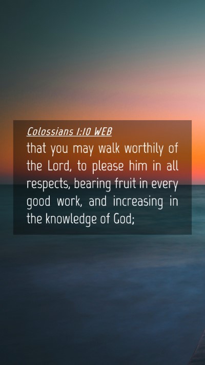 Picture 04 - Colossians 1:10 WEB Mobile Phone Wallpaper - that you may walk worthily of the Lord, to please - Mobile Bible Verse Wallpaper