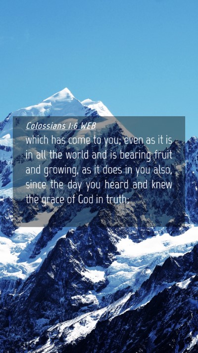 Picture 04 - Colossians 1:6 WEB Mobile Phone Wallpaper - which has come to you; even as it is in all the - Mobile Bible Verse Wallpaper