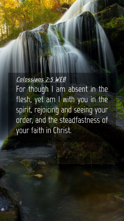 Picture 04 - Colossians 2:5 WEB Mobile Phone Wallpaper - For though I am absent in the flesh, yet am I - Mobile Bible Verse Wallpaper