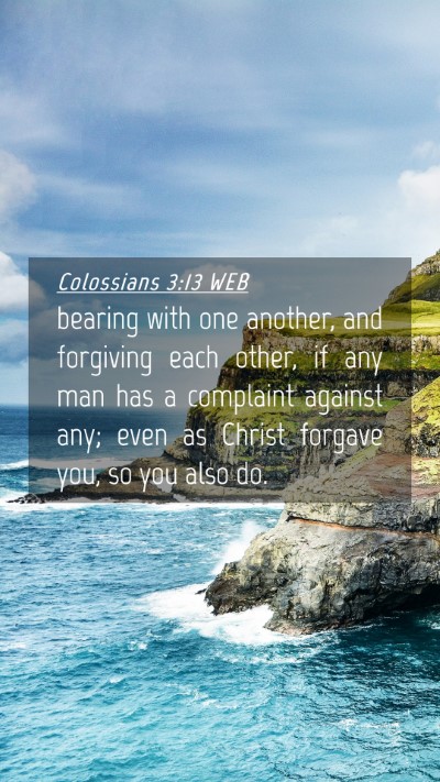 Picture 04 - Colossians 3:13 WEB Mobile Phone Wallpaper - bearing with one another, and forgiving each - Mobile Bible Verse Wallpaper
