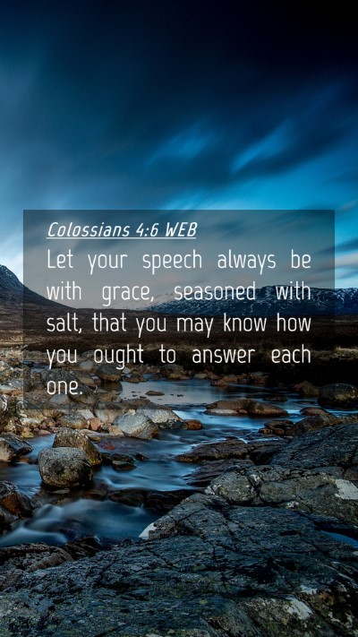 Picture 04 - Colossians 4:6 WEB Mobile Phone Wallpaper - Let your speech always be with grace, seasoned - Mobile Bible Verse Wallpaper