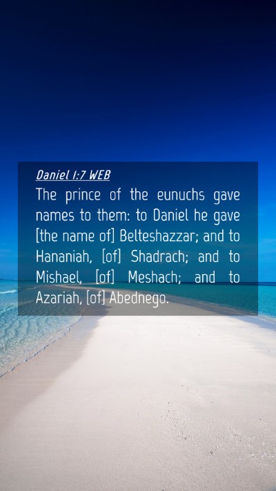 Picture 04 - Daniel 1:7 WEB Mobile Phone Wallpaper - The prince of the eunuchs gave names to them: to - Mobile Bible Verse Wallpaper