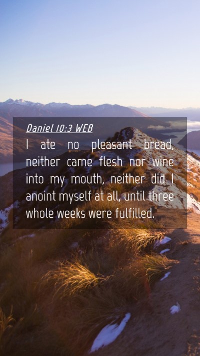 Picture 04 - Daniel 10:3 WEB Mobile Phone Wallpaper - I ate no pleasant bread, neither came flesh nor - Mobile Bible Verse Wallpaper