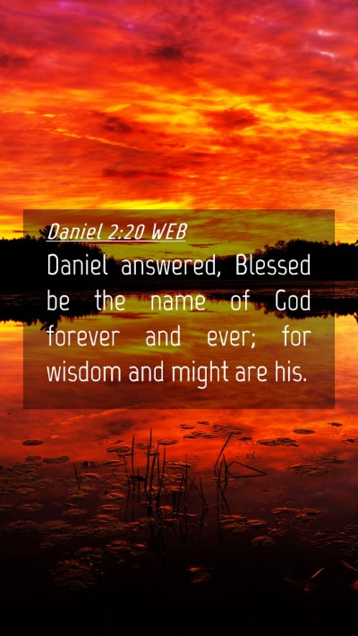 Picture 04 - Daniel 2:20 WEB Mobile Phone Wallpaper - Daniel answered, Blessed be the name of God - Mobile Bible Verse Wallpaper