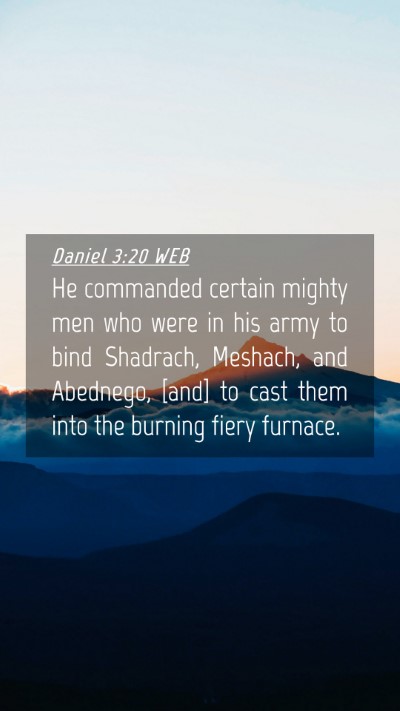 Picture 04 - Daniel 3:20 WEB Mobile Phone Wallpaper - He commanded certain mighty men who were in his - Mobile Bible Verse Wallpaper
