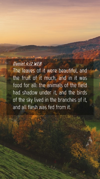 Picture 04 - Daniel 4:12 WEB Mobile Phone Wallpaper - The leaves of it were beautiful, and the fruit of - Mobile Bible Verse Wallpaper