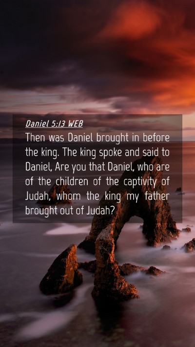 Picture 04 - Daniel 5:13 WEB Mobile Phone Wallpaper - Then was Daniel brought in before the king. The - Mobile Bible Verse Wallpaper