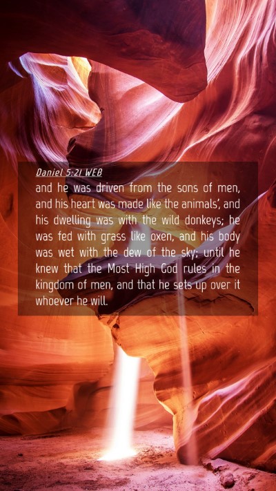 Picture 04 - Daniel 5:21 WEB Mobile Phone Wallpaper - and he was driven from the sons of men, and his - Mobile Bible Verse Wallpaper