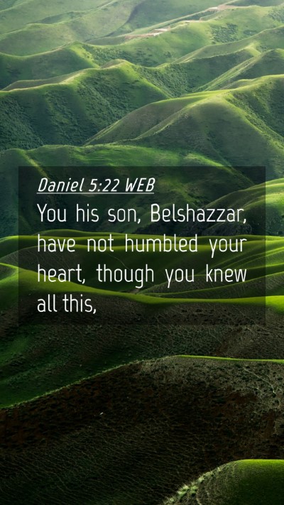 Picture 04 - Daniel 5:22 WEB Mobile Phone Wallpaper - You his son, Belshazzar, have not humbled your - Mobile Bible Verse Wallpaper