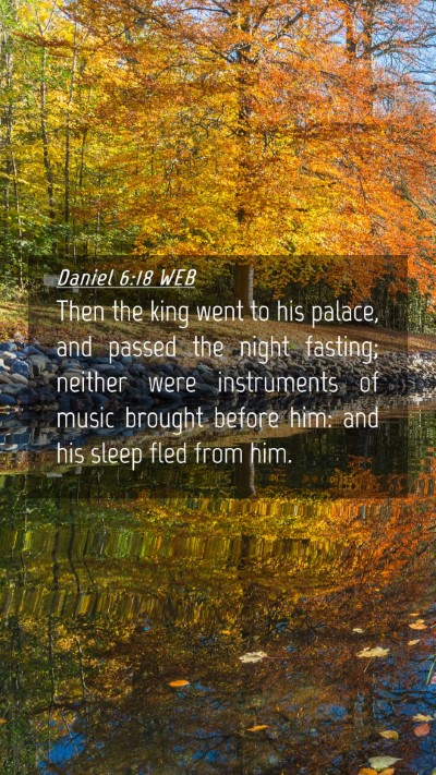 Picture 04 - Daniel 6:18 WEB Mobile Phone Wallpaper - Then the king went to his palace, and passed the - Mobile Bible Verse Wallpaper