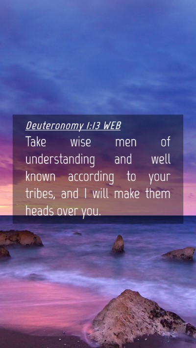 Picture 04 - Deuteronomy 1:13 WEB Mobile Phone Wallpaper - Take wise men of understanding and well known - Mobile Bible Verse Wallpaper