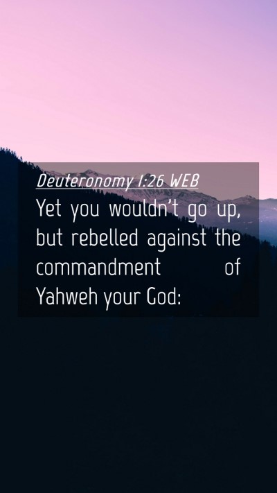 Picture 04 - Deuteronomy 1:26 WEB Mobile Phone Wallpaper - Yet you wouldn't go up, but rebelled against the - Mobile Bible Verse Wallpaper