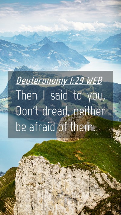 Picture 04 - Deuteronomy 1:29 WEB Mobile Phone Wallpaper - Then I said to you, Don't dread, neither be - Mobile Bible Verse Wallpaper