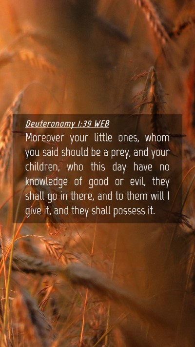 Picture 04 - Deuteronomy 1:39 WEB Mobile Phone Wallpaper - Moreover your little ones, whom you said should - Mobile Bible Verse Wallpaper