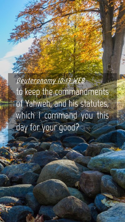 Picture 04 - Deuteronomy 10:13 WEB Mobile Phone Wallpaper - to keep the commandments of Yahweh, and his - Mobile Bible Verse Wallpaper