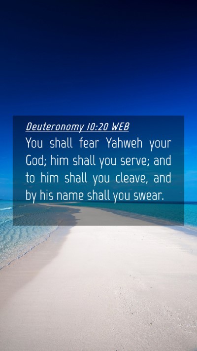 Picture 04 - Deuteronomy 10:20 WEB Mobile Phone Wallpaper - You shall fear Yahweh your God; him shall you - Mobile Bible Verse Wallpaper