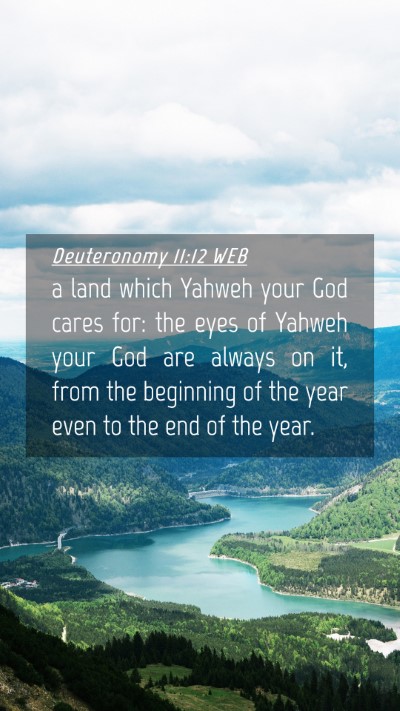 Picture 04 - Deuteronomy 11:12 WEB Mobile Phone Wallpaper - a land which Yahweh your God cares for: the eyes - Mobile Bible Verse Wallpaper
