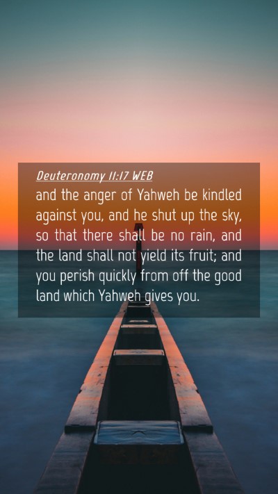 Picture 04 - Deuteronomy 11:17 WEB Mobile Phone Wallpaper - and the anger of Yahweh be kindled against you, - Mobile Bible Verse Wallpaper