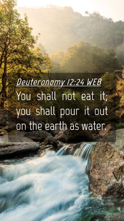 Picture 04 - Deuteronomy 12:24 WEB Mobile Phone Wallpaper - You shall not eat it; you shall pour it out on - Mobile Bible Verse Wallpaper