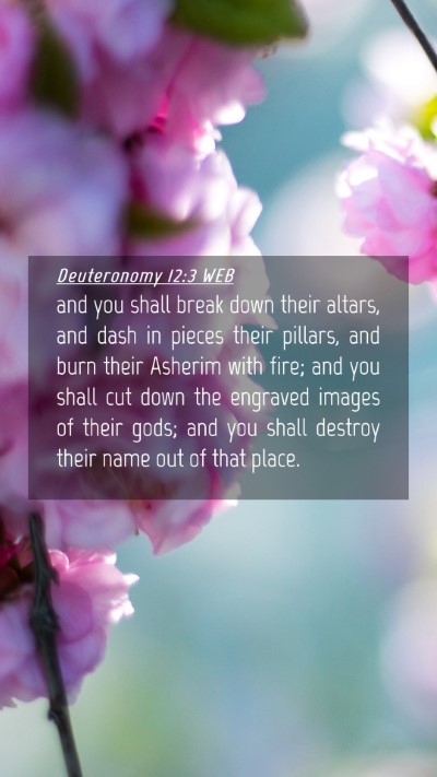 Picture 04 - Deuteronomy 12:3 WEB Mobile Phone Wallpaper - and you shall break down their altars, and dash - Mobile Bible Verse Wallpaper