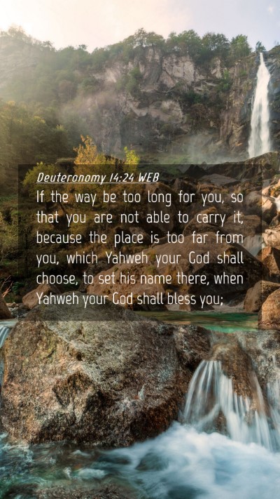 Picture 04 - Deuteronomy 14:24 WEB Mobile Phone Wallpaper - If the way be too long for you, so that you are - Mobile Bible Verse Wallpaper