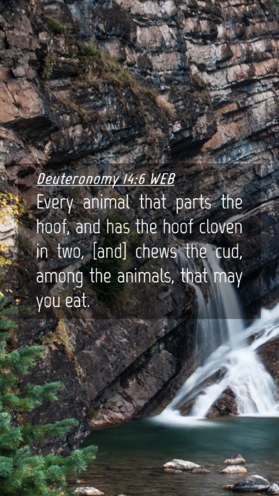 Picture 04 - Deuteronomy 14:6 WEB Mobile Phone Wallpaper - Every animal that parts the hoof, and has the - Mobile Bible Verse Wallpaper