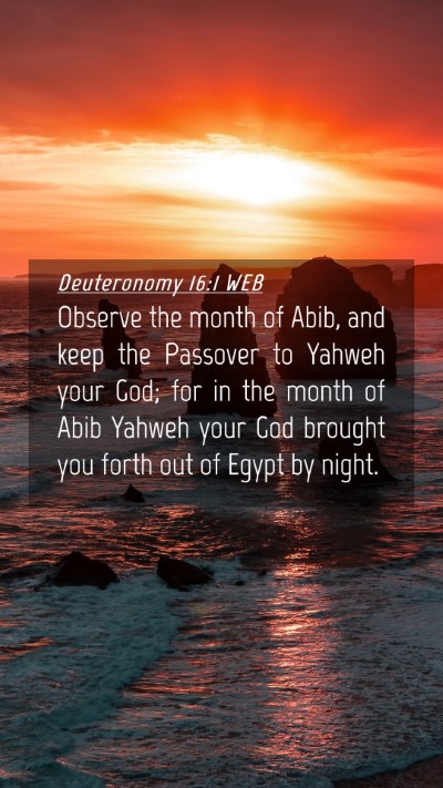 Picture 04 - Deuteronomy 16:1 WEB Mobile Phone Wallpaper - Observe the month of Abib, and keep the Passover - Mobile Bible Verse Wallpaper