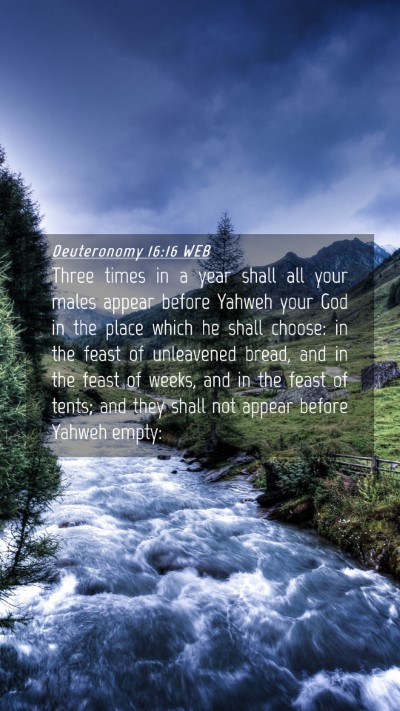 Picture 04 - Deuteronomy 16:16 WEB Mobile Phone Wallpaper - Three times in a year shall all your males appear - Mobile Bible Verse Wallpaper